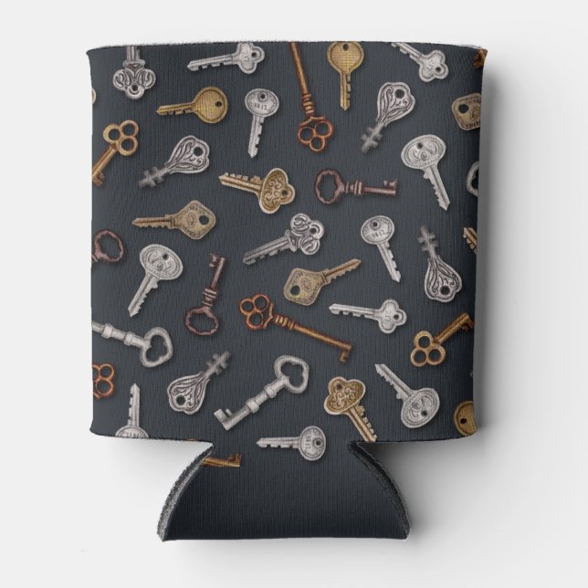 Vintage & Antique Keys Can Cooler (Front)