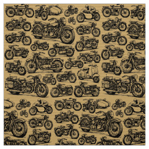 Vintage & Antique Motorcycles pattern Fabric
