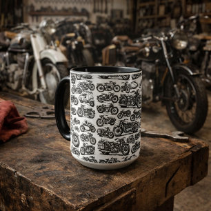 Vintage & Antique Motorcycles pattern Mug