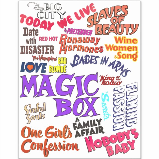 vintage Antique Movie Words Phrases Text Quotes  (Front)