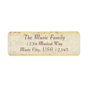 Vintage Antique Musical Notes Custom Labels
