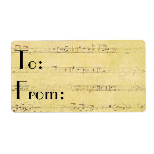 Vintage Antique Musical Notes Custom Labels