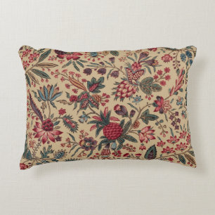 Vintage Antique Needlework Floral Furnishing Decorative Cushion