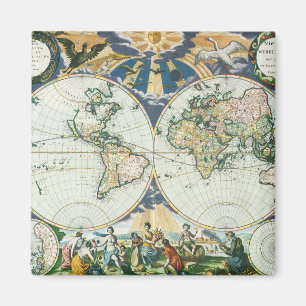 Vintage Antique Old World Map by Pieter Goos, 1666 Magnet