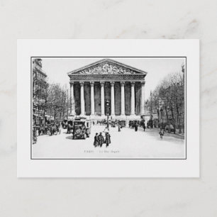 Vintage antique Paris Rue Royale Madeleine church Postcard
