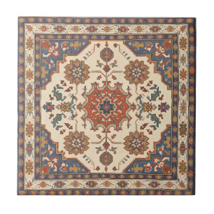 Vintage Antique Persian Oriental Turkish Pattern Ceramic Tile