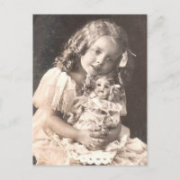 Vintage Antique Portrait of a Girl and her Doll