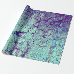 Vintage Antique Purple Teal Grunge Texture Wrapping Paper