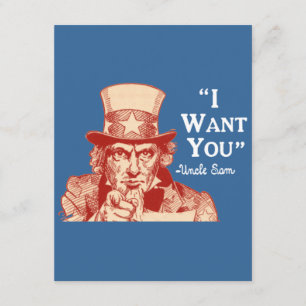 Vintage Antique Red Uncle Sam Independence July 4 Invitation