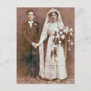 Vintage Antique Romantic Bride and Groom Photos Postcard