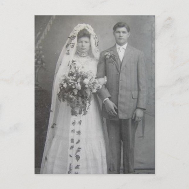 Vintage Antique Romantic Bride and Groom Photos Postcard (Front)
