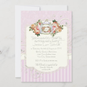 Vintage Antique Roses Floral Bouquet Modern Swirls Invitation
