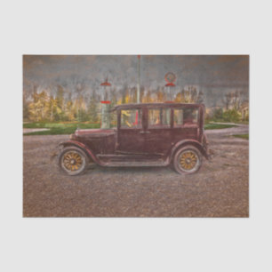 Vintage Antique Rustic Country Brown Car Tissue Paper