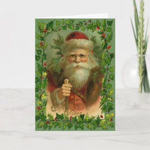Vintage-Antique Santa Christmas Greeting Card