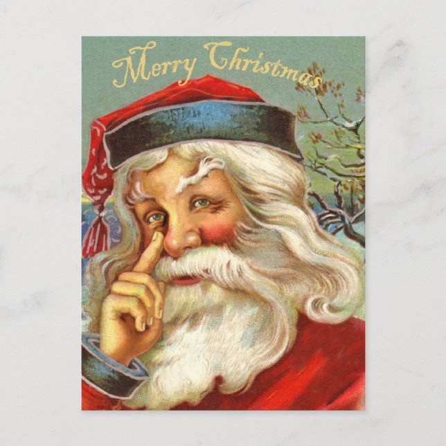 Vintage Antique Santa Christmas Postcard (Front)