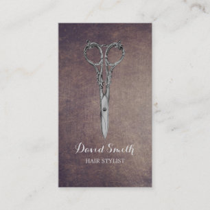 Vintage Antique Scissor Grunge Hair Stylist Business Card