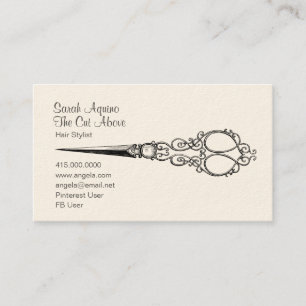 Vintage Antique Scissors Hair Stylist Business Card