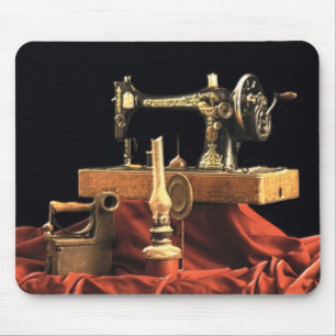Vintage Antique Sewing Machine Mouse Pad