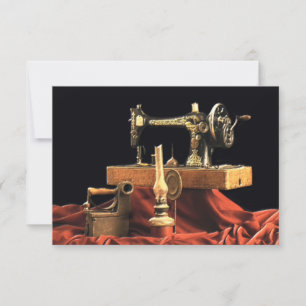 Vintage Antique Sewing Machine Thank You Card