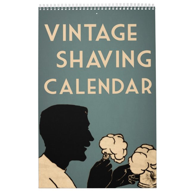 Vintage Antique Shaving Modern Men Ads Colourful Calendar (Cover)