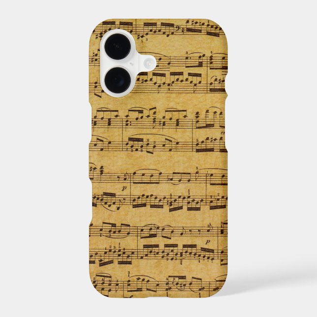 Vintage Antique Sheet Music Iphone Case (Back)
