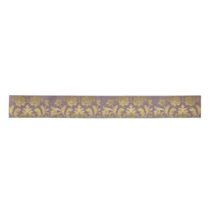Vintage Antique Smoky Mauve Gold Medallion Satin Ribbon