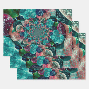 Vintage Antique Turquoise Teal Blue Retro Balloons Wrapping Paper Sheet