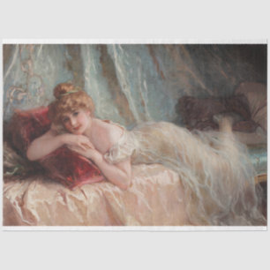 Vintage Antique Victorian Edwardian Woman Tissue Paper