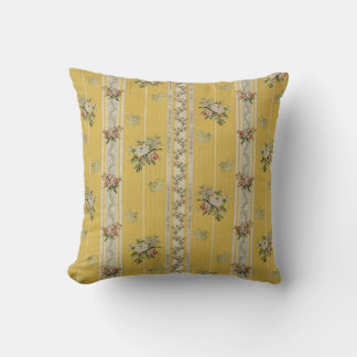 Vintage Antique Wallpaper Yellow Cushion