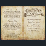 Vintage Antique Wedding Ceremony Program Templates<br><div class="desc">Celebrate in style with these vintage wedding ceremony programs. The template is easy to personalise with your own wording or click to customise further to change the font colours,  styles,  layout and more.</div>