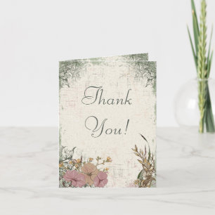 Vintage Antique Wedding Thank You Card