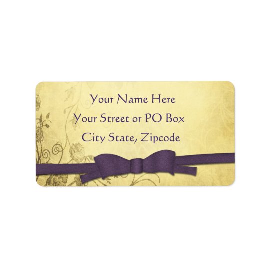 Vintage Antique With Bow Wedding Address Label