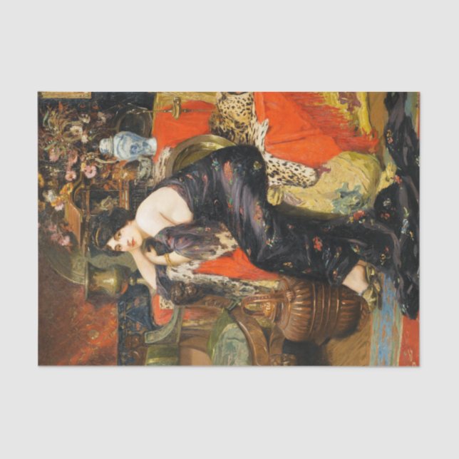 Vintage Antique Woman Portrait Decoupage Tissue Paper (Front)