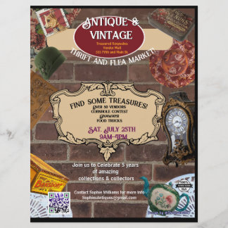 Vintage & Antiques Market and Event Flyer Custom Letterhead