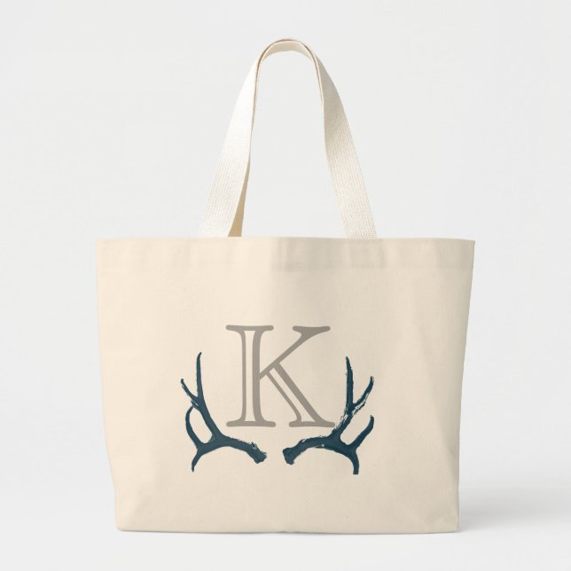 Vintage Antler Monogram Large Tote (Front)