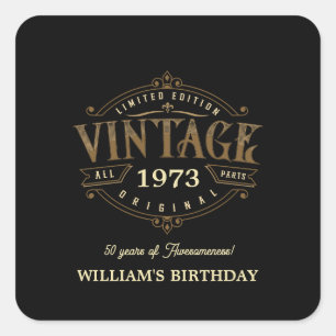 Vintage Any Age Handicraft Theme Square Sticker