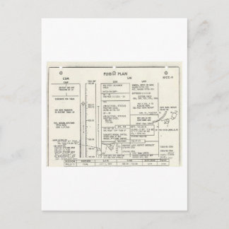 Vintage Apollo 11 Flight Plan Postcard