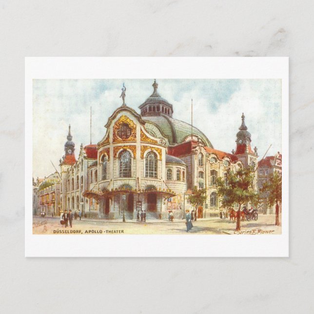 Vintage Apollo Theatre in Düsseldorf, Germany Postcard (Front)
