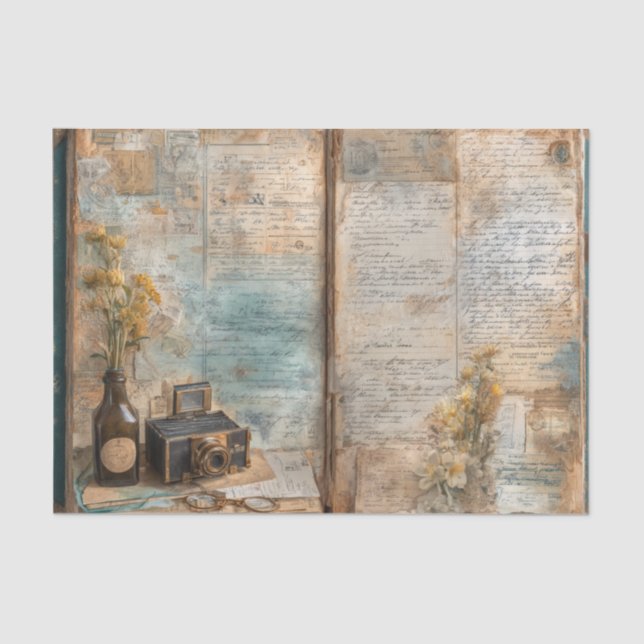 Vintage Apothecary Bottle Antique Camera Tissue Paper (Front)