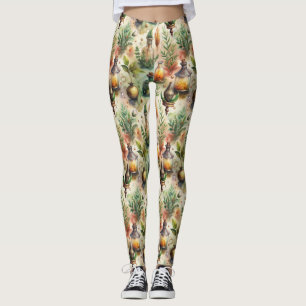 Vintage Apothecary Bottles Pattern (1) Leggings