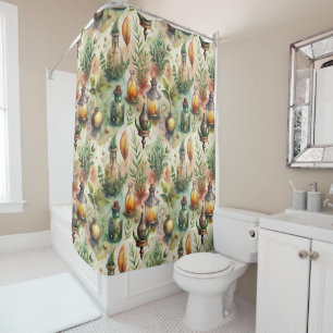 Vintage Apothecary Bottles Pattern (1) Shower Curtain
