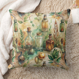 Vintage Apothecary Bottles Pattern (2) Cushion