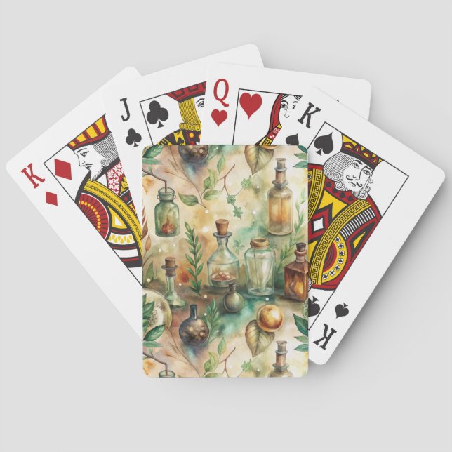 Vintage Apothecary Bottles Pattern (2) Playing Cards (Back)