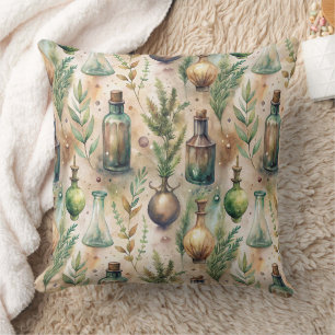 Vintage Apothecary Bottles Pattern (3) Cushion
