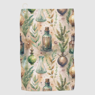 Vintage Apothecary Bottles Pattern (3) Golf Towel