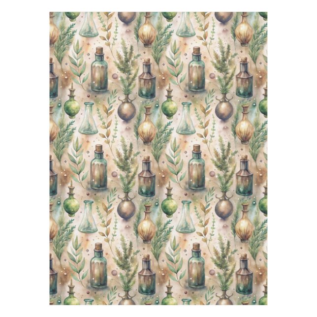 Vintage Apothecary Bottles Pattern (3) Tablecloth (Front)