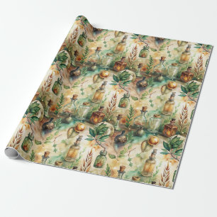 Vintage Apothecary Bottles Pattern (3) Wrapping Paper