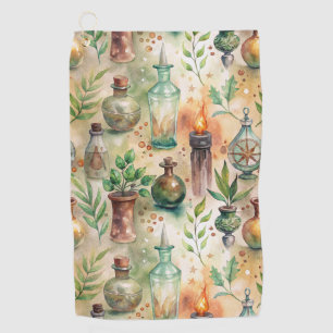 Vintage Apothecary Bottles Pattern (5) Golf Towel