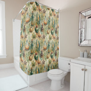 Vintage Apothecary Bottles Pattern (6) Shower Curtain