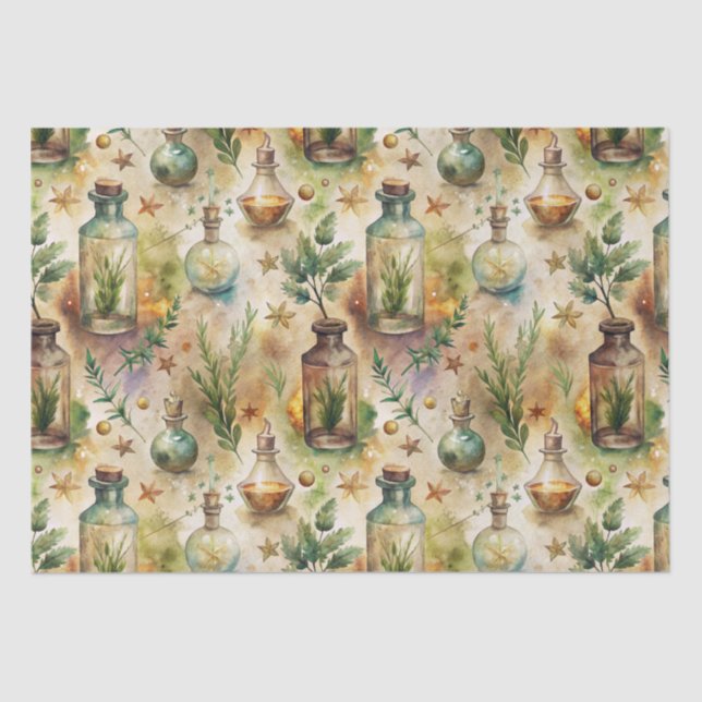 Vintage Apothecary Bottles Pattern (6) Tissue Paper (Front)